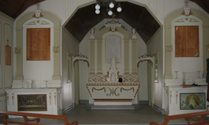 Choeur de la chapelle après le deuxième vol